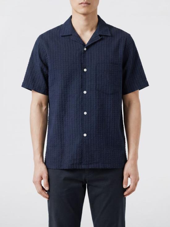 26SS 포르투기스플란넬 반팔 셔츠 MONDEGO Navy