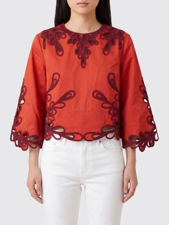 26SS 안틱 바틱 블라우스 DEVA1TEE RUST Red