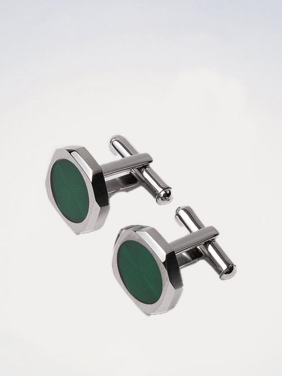26SS D1밀라노 커프스 링크/타이 홀더 D1JWCLSU02 GREEN SILVER CUFFLINKS Green - D1 MILANO
