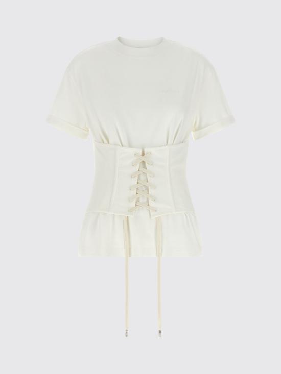 26SS 알렉산더 맥퀸 반팔 티셔츠 863552QLAEZ 9007 Ivory - ALEXANDER MCQUEEN