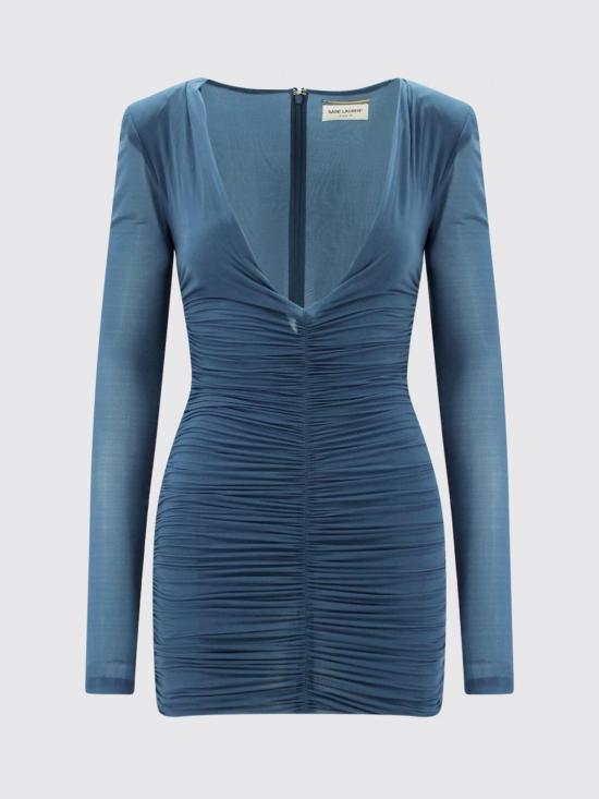 26SS 생로랑 숏 원피스 732870Y5G89 3041 Blue - SAINT LAURENT
