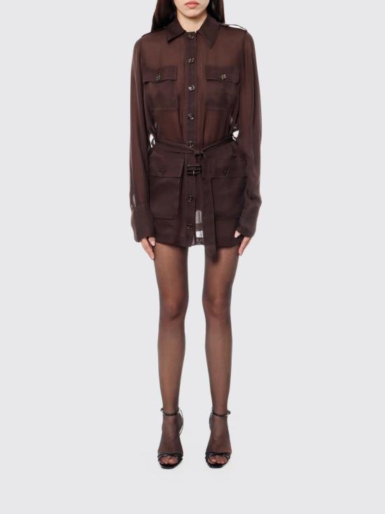 26SS 생로랑 숏 원피스 778923Y065W 2178 Brown
