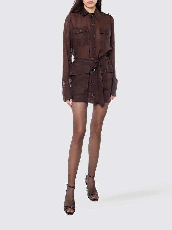 26SS 생로랑 숏 원피스 778923Y065W 2178 Brown - SAINT LAURENT