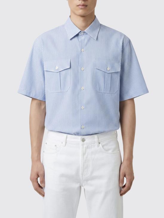 26SS MM6 메종마르지엘라 반팔 셔츠 SH2DR0006M35874 001F Gnawed Blue
