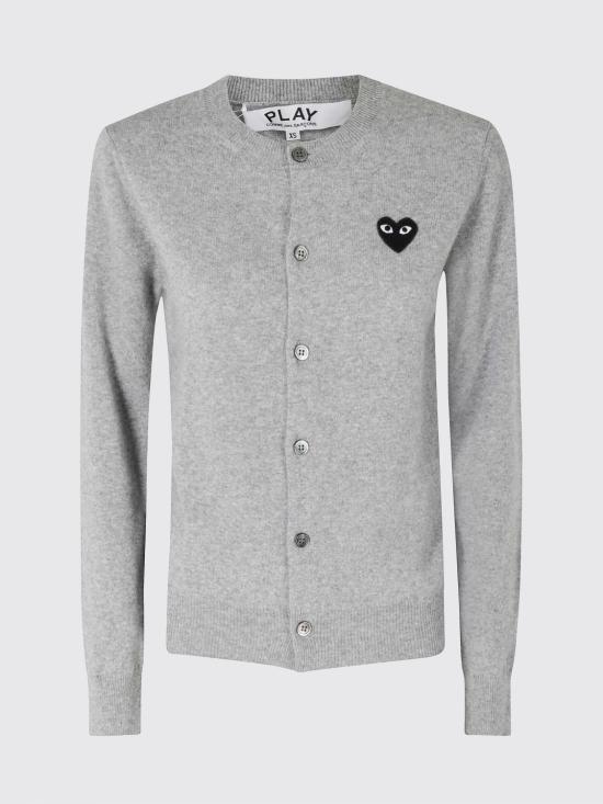 26SS 꼼데가르송 블랙 하트 니트 가디건 AXN023051D 2 Grey - COMME DES GARCONS