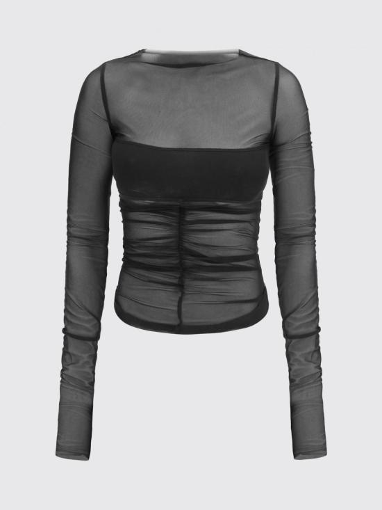 26SS 릭 오웬스 긴팔 티셔츠 RO01F6274TUSRJA 09 Black - RICK OWENS