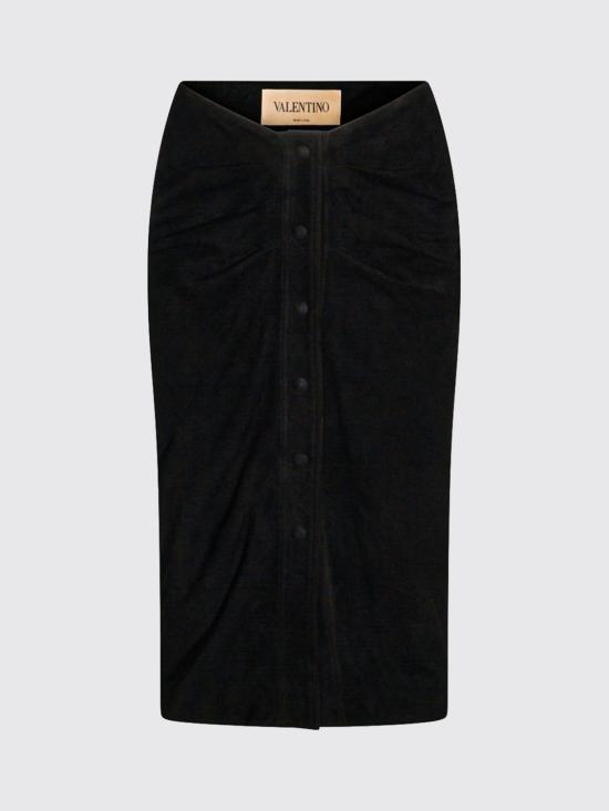 26SS 발렌티노 가라바니 미디 스커트 8B0NI08AA6Q 0NO Black - VALENTINO GARAVANI