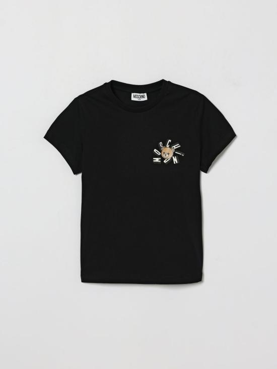 26SS [키즈] 모스키노 티셔츠 HUM05OLAA03 60100 Black