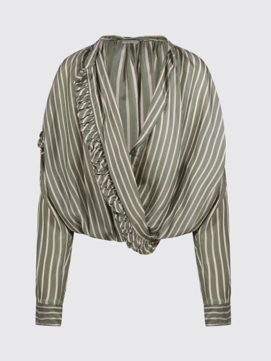 26SS 드리스 반 노튼 블라우스 0107453274 604 Green - DRIES VAN NOTEN