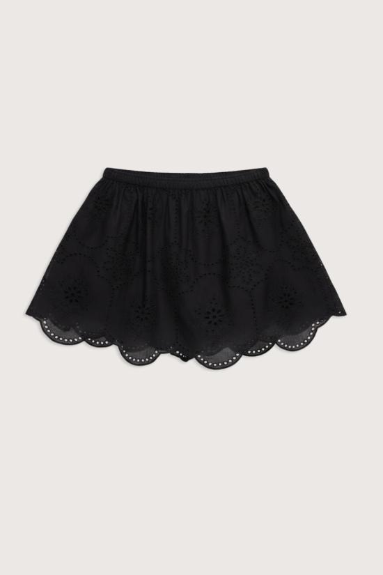  마토 숏 스커트 Matteau Broderie 미니 스커트 블랙