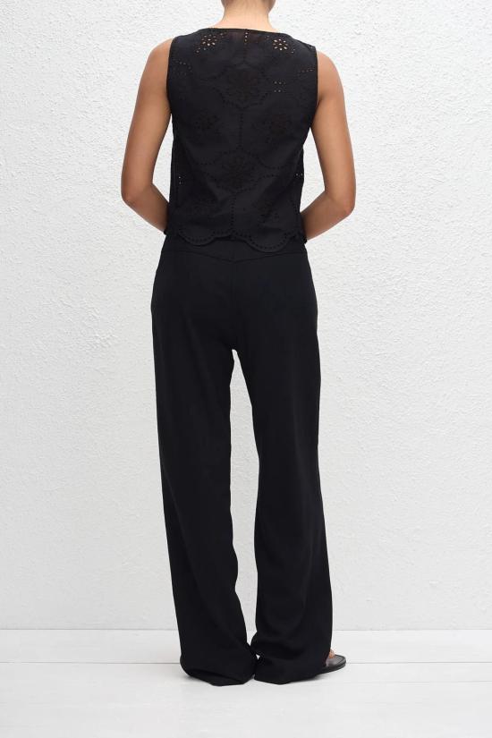  마토 민소매 티셔츠 Matteau Broderie Tie Top Black - MATTEAU
