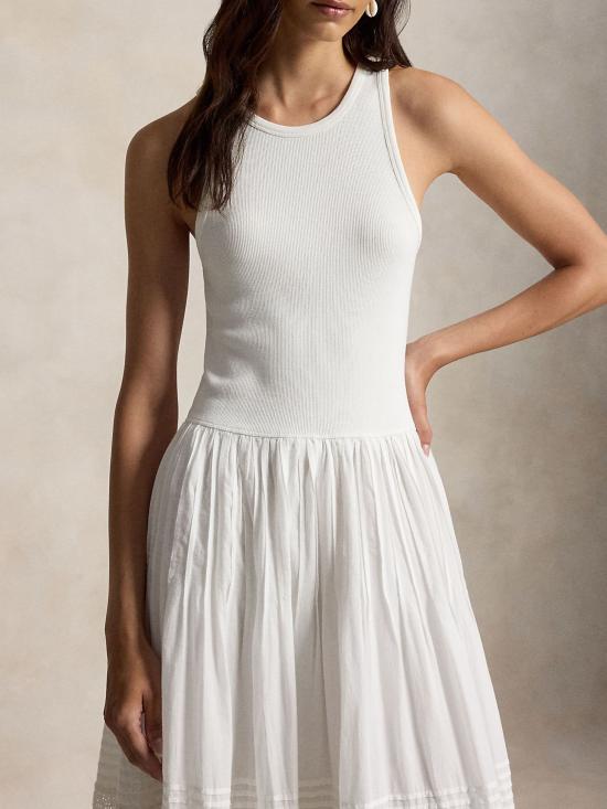 26SS 랄프 로렌 미디 원피스 211A12914 001 WHITE - RALPH LAUREN