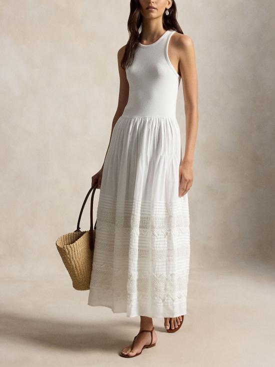 26SS 랄프 로렌 미디 원피스 211A12914 001 WHITE - RALPH LAUREN