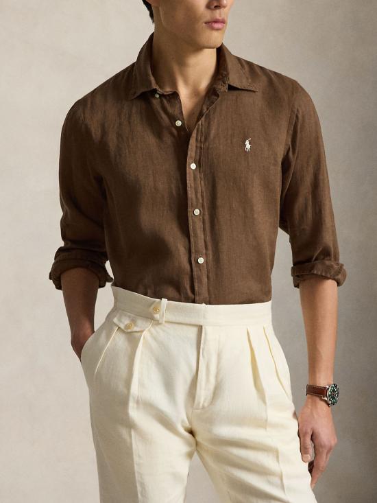 26SS 랄프 로렌 셔츠 710966294 514 BROWN - RALPH LAUREN