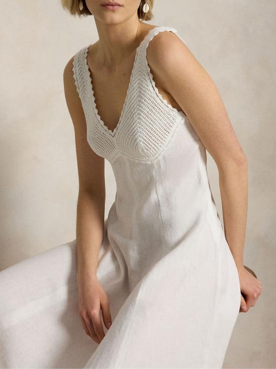 26SS 랄프 로렌 미디 원피스 211B20517 001 WHITE - RALPH LAUREN