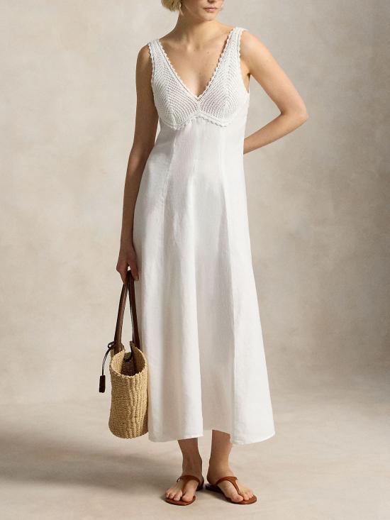 26SS 랄프 로렌 미디 원피스 211B20517 001 WHITE - RALPH LAUREN