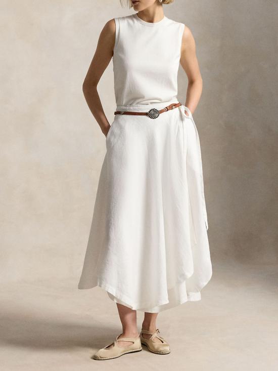 26SS 랄프 로렌 미디 스커트 211A12946 003 WHITE - RALPH LAUREN