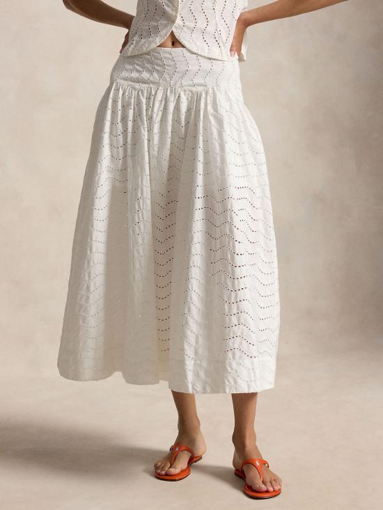 26SS 랄프 로렌 미디 스커트 211A12942 001 WHITE - RALPH LAUREN