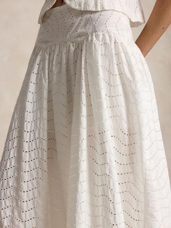 26SS 랄프 로렌 미디 스커트 211A12942 001 WHITE - RALPH LAUREN