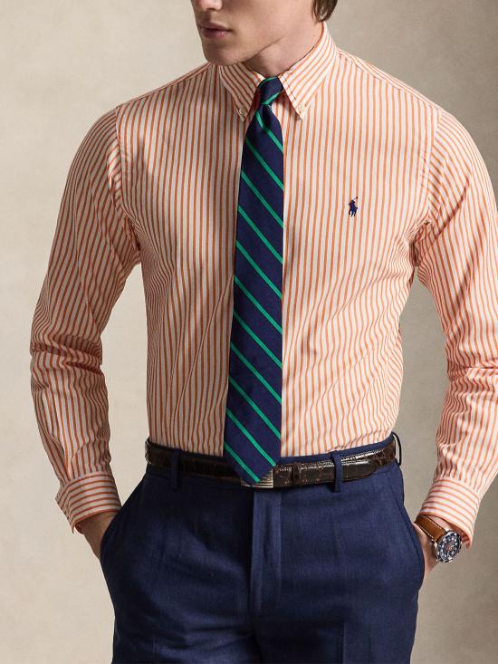 26SS 랄프 로렌 레굴러 핏 프라이자이템드 코튼 710B15595 001 ORANGE - RALPH LAUREN