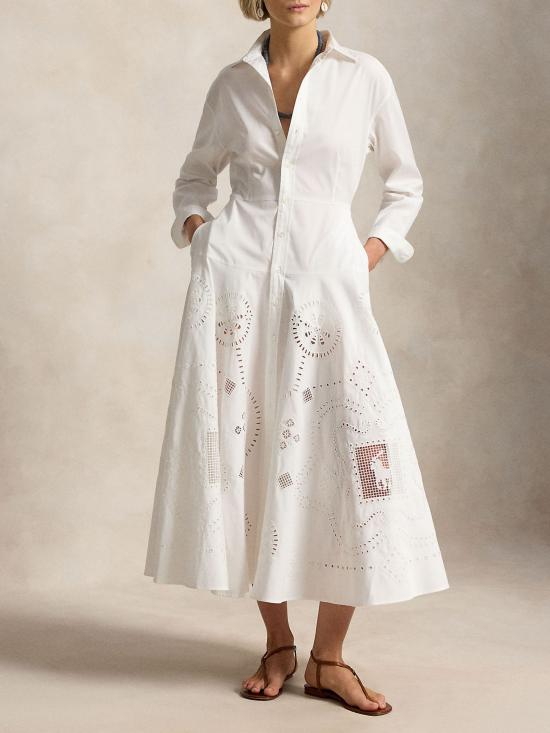 26SS 랄프 로렌 미디 원피스 211A12925 001 WHITE - RALPH LAUREN