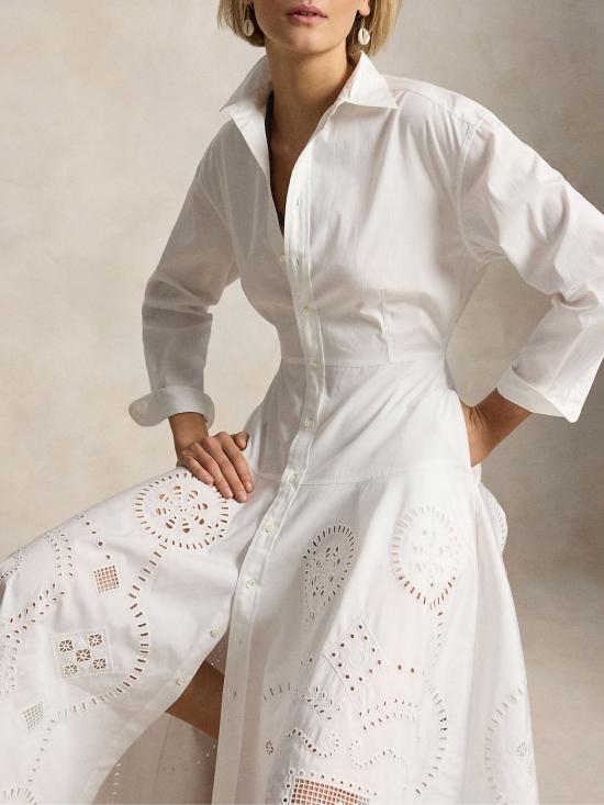 26SS 랄프 로렌 미디 원피스 211A12925 001 WHITE - RALPH LAUREN