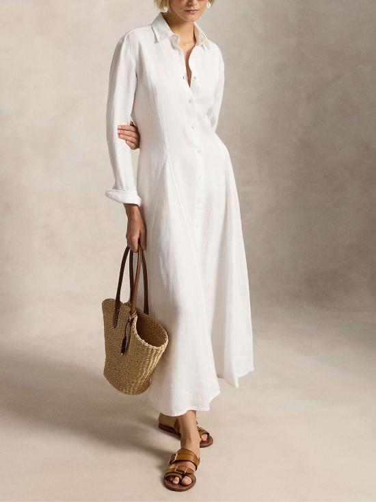 26SS 랄프 로렌 미디 원피스 211B19141 001 WHITE - RALPH LAUREN