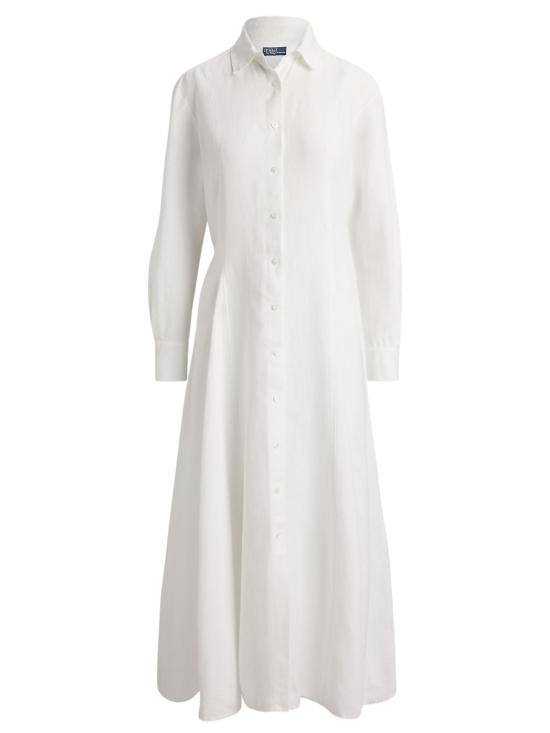 26SS 랄프 로렌 미디 원피스 211B19141 001 WHITE