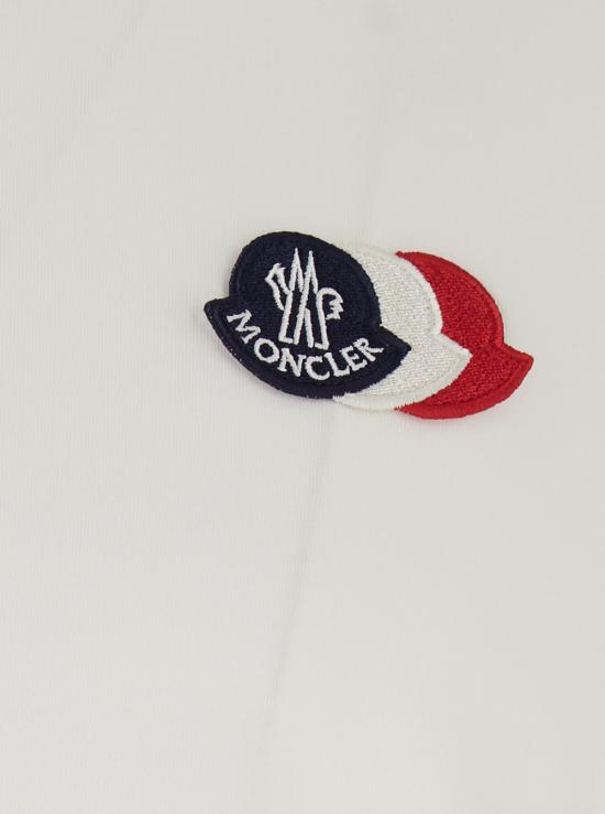 26SS 몽클레어 자수 트라이컬러 로고 코튼 티셔츠 8C00074 89B8Q 034 WHITE DOM - MONCLER