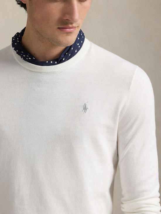 26SS 랄프 로렌 코튼 크루넥 스웨터 710890558 506 WHITE - RALPH LAUREN