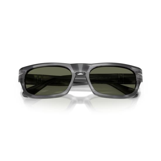 26SS 페르솔 선글라스 0Po3398s 직사각형 회색 아세테이트  (어두운 색 렌즈) - PERSOL