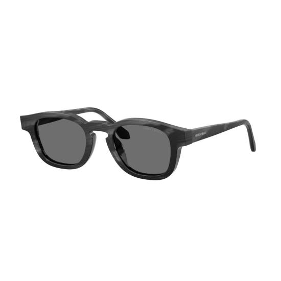  조르지오 아르마니 선글라스 0Ar8254u 은은한 마블 무늬가 있는 둥근 사각형 아세테이트 - GIORGIO ARMANI