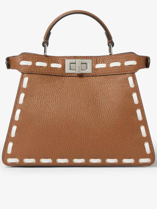 26FW 펜디 피카부 아이씨유 스몰 가죽 토트백 피카부 아이씨유 스몰 가죽 토트백 8BN327 AY6X Brown - FENDI
