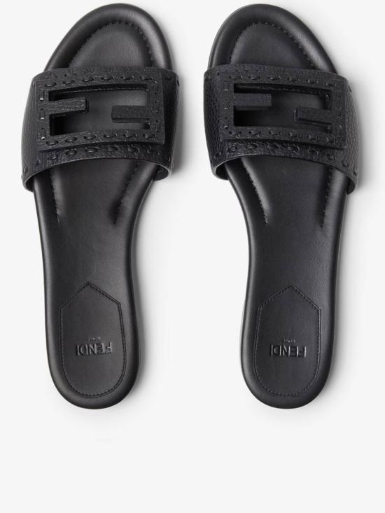 26FW 펜디 바게트 시에나 레더 슬라이드 8R8136 AQY2 Black - FENDI