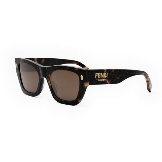  펜디 선글라스 은은한 브랜드 로고가 새겨진 오버사이즈 호피무늬 - FENDI
