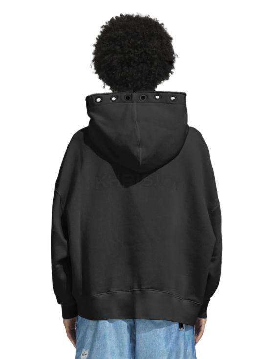 25FW 크리스조이 후드 티셔츠 ESW033N FL Black - KHRISJOY