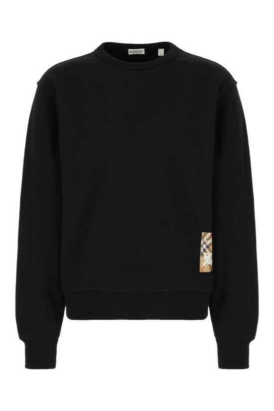 26SS 버버리 체크 라벨 코튼 스웨트셔츠 8101889 A1189 BLACK