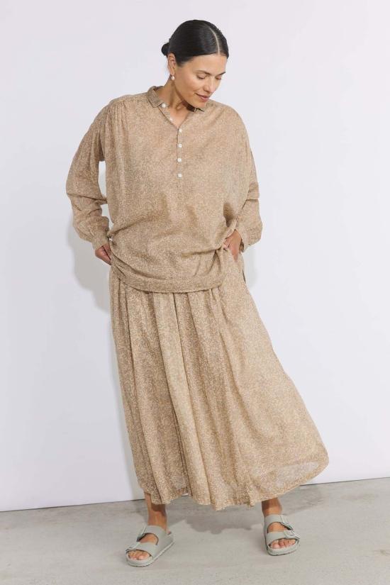  Metta Melbourne 롱 스커트 메타 멜버른 울라  더블 코튼 보일 긴자 프린트 - OTHER BRANDS