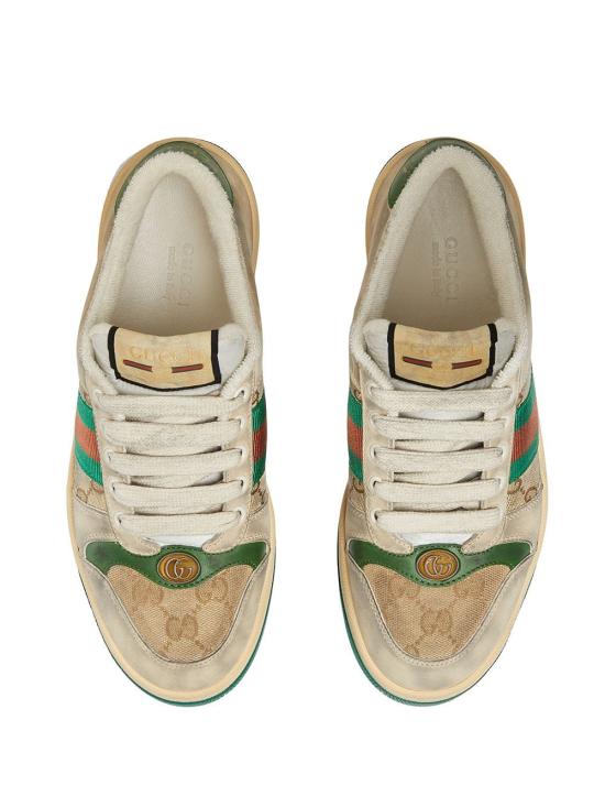 26FW 구찌 스크리너 레더 스니커즈 570443 9Y9209666 Beige - GUCCI
