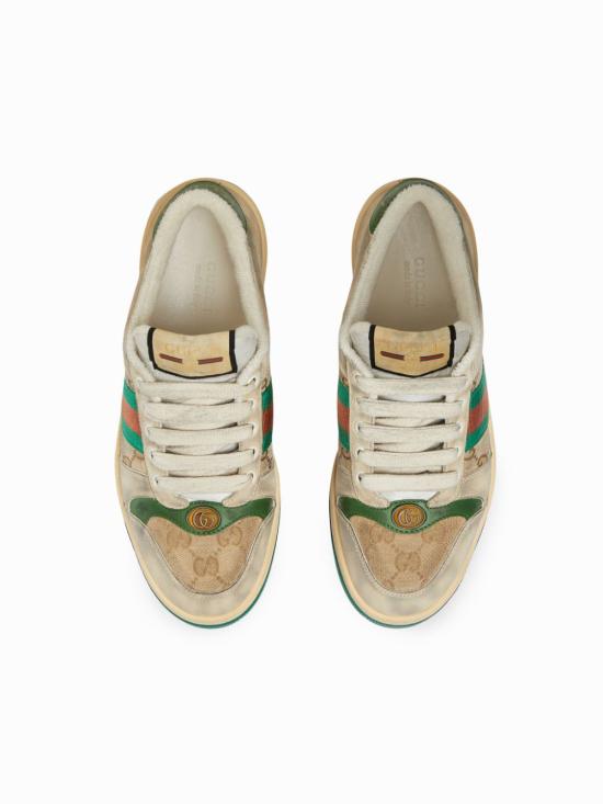 26FW 구찌 스크리너 레더 스니커즈 570443 9Y9209666 Beige - GUCCI