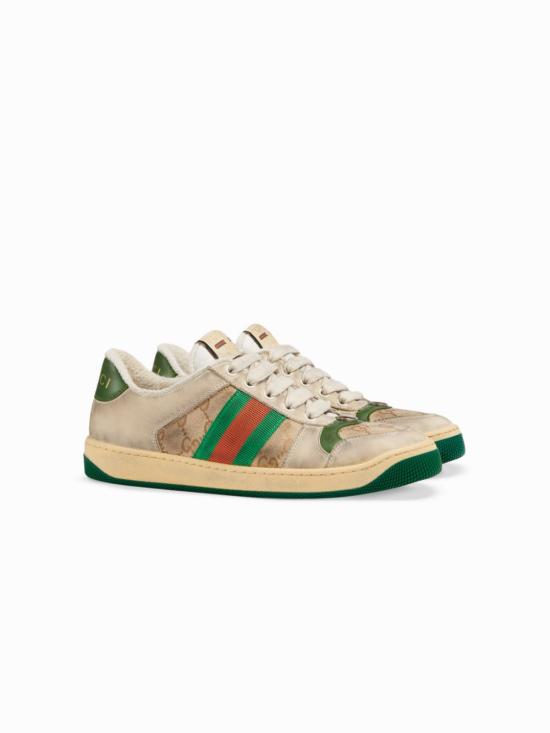 26FW 구찌 스크리너 레더 스니커즈 570443 9Y9209666 Beige - GUCCI