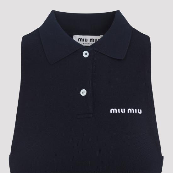 26FW 미우미우 폴로 티셔츠 MJT738SOOO 14RW F0008 BLEU - MIU MIU