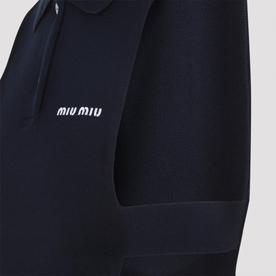 26FW 미우미우 폴로 티셔츠 MJT738SOOO 14RW F0008 BLEU - MIU MIU