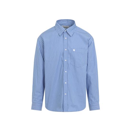 26FW 칼하트 WIP 긴팔 셔츠 I0368053T5XX KEENE STRIPE CURACAO - CARHARTT WIP