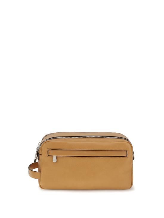 26SS 브루넬로 쿠치넬리 더블 지퍼 바케타 레더 뷰티 케이스 MWTGBU334 C001 BEIGE