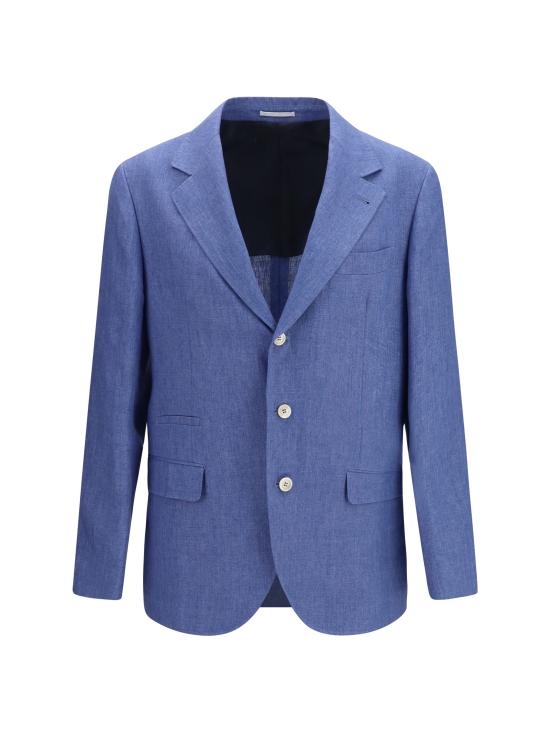 26SS 브루넬로 쿠치넬리 리넨 디컨스트럭티드 재킷 MB4307BTD C013 BLUE