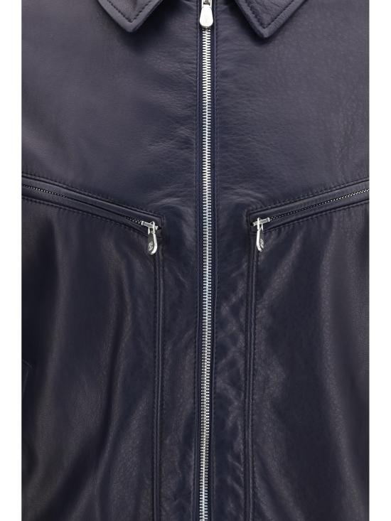 26SS 브루넬로 쿠치넬리 가죽 자켓 MPMAH2077 CLJ86 BLUE - BRUNELLO CUCINELLI