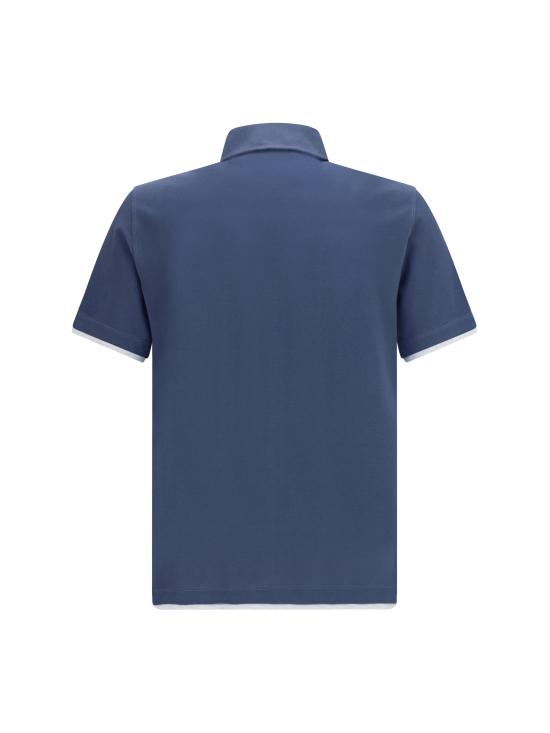 26SS 브루넬로 쿠치넬리 폴로 티셔츠 ME8543966 CBL48 BLUE - BRUNELLO CUCINELLI