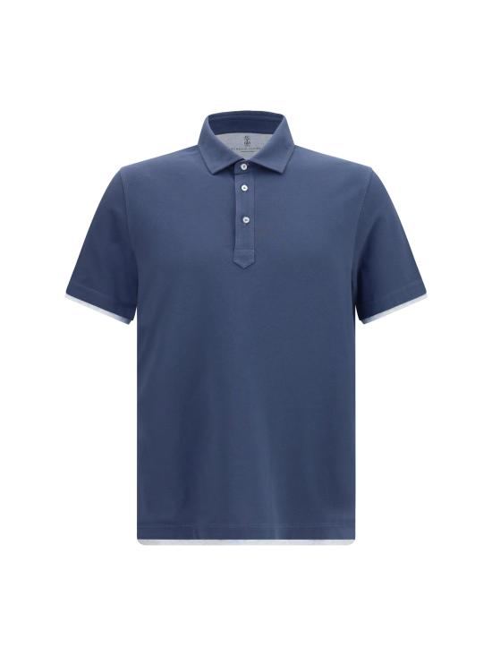 26SS 브루넬로 쿠치넬리 폴로 티셔츠 ME8543966 CBL48 BLUE