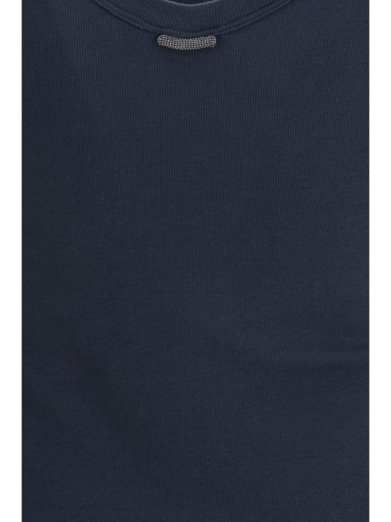 26SS 브루넬로 쿠치넬리 민소매 티셔츠 M0TC8FX210 C7186 BLUE - BRUNELLO CUCINELLI